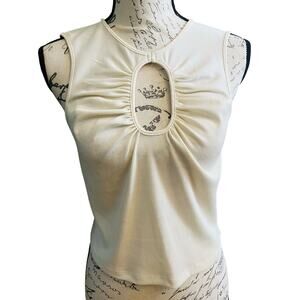 NWT Pretty Garbage Chandon Keyhole Tank Eggnog LARGE - Reg $39